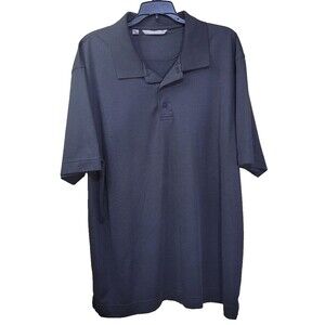 Cutter & Buck Polo Shirt Mens XL Gray Pin Stripe Short Sleeve Golf Outdoors